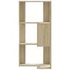vidaXL Corner Bookcase 3-Tier Sonoma Oak 50x50x102 cm Engineered Wood