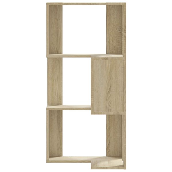vidaXL Corner Bookcase 3-Tier Sonoma Oak 50x50x102 cm Engineered Wood