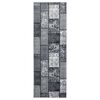 vidaXL Runner Rug BCF Grey with Block Pattern 100x300 cm