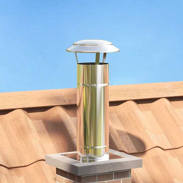 vidaXL Rain Cover Chimney Silver 25 x 25 x 20 cm Stainless Steel