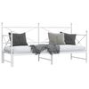 vidaXL Daybed with Trundle without Mattress White 90x190 cm Steel