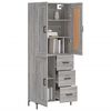 vidaXL Highboard Grey Sonoma 69.5x34x180 cm Engineered Wood