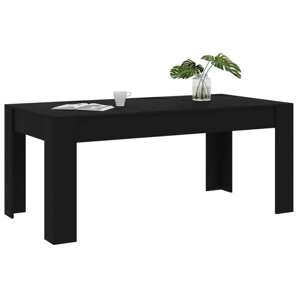 vidaXL Dining Table Black 180x90x76 cm Engineered Wood