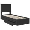 vidaXL Storage Bed with Headboard Black 75 x 190 cm Engineered Wood