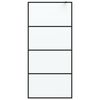 vidaXL Walk-in Shower Wall Black 90x195 cm Frosted ESG Glass