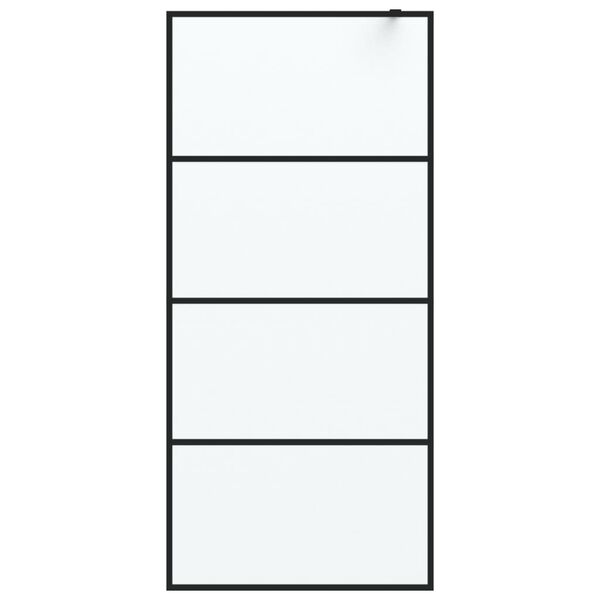 vidaXL Walk-in Shower Wall Black 90x195 cm Frosted ESG Glass