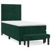 vidaXL Box Spring Bed with Mattress Dark Green 100x200 cm Velvet