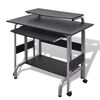 vidaXL 2 Piece Computer Desk with Pull-out Keyboard Tray Black