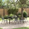vidaXL Garden Dining Set 7 pcs Anthracite Powder-Coated Steel