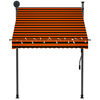 vidaXL Manual Retractable Awning with LED 150 cm Orange and Brown