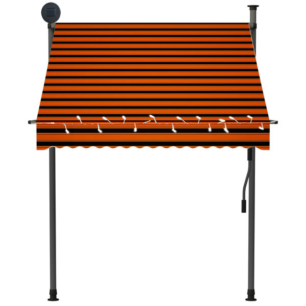 vidaXL Manual Retractable Awning with LED 150 cm Orange and Brown