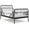 vidaXL Extendable Bed Frame without Mattress Black Metal 80x130/200 cm
