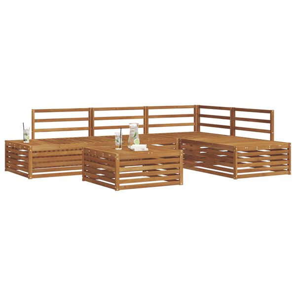 vidaXL Outdoor Sofa Set 5 Piece Natural Solid Acacia Wood