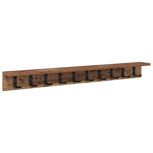 vidaXL Wall-Mounted Coat Rack Old Wood 100 x 10.5 x 10.5 cm
