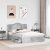 vidaXL Storage Bed Concrete Grey 150 x 200 cm Engineered Wood