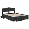 vidaXL Bed Frame with Headboard Black 140 x 190 cm Engineered Wood