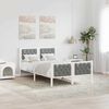 vidaXL Bed Frame Light Grey 135 x 190 cm Solid Pine Wood