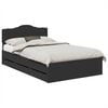 vidaXL Storage Bed with Headboard Black 120 x 190 cm Engineered Wood