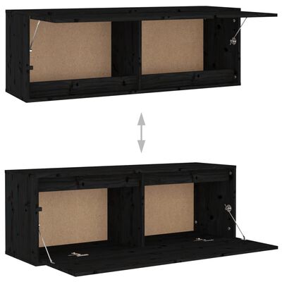 vidaXL TV Cabinets 6 pcs Black Solid Wood Pine