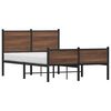 vidaXL Metal Bed Frame without Mattress Brown Oak 120x190 cm Small Double