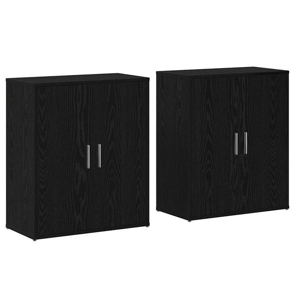 vidaXL Sideboard 2 pcs Black Oak 60 x 31 x 70 cm Engineered Wood