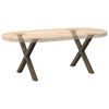 vidaXL Coffee Table Legs X-Shaped 2 pcs Natural Steel 50x(42-43) cm Steel
