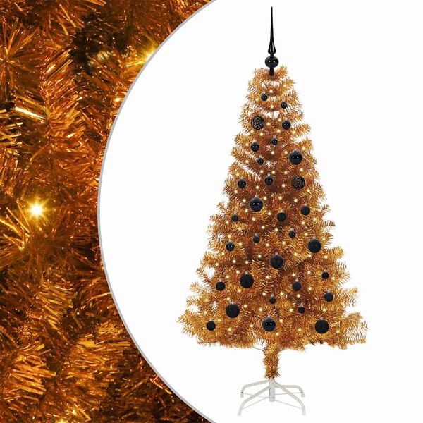 vidaXL Christmas Tree with 150 LEDs with Stand Gold 150 cm PET