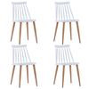 vidaXL Dining Chairs 4 pcs White Plastic