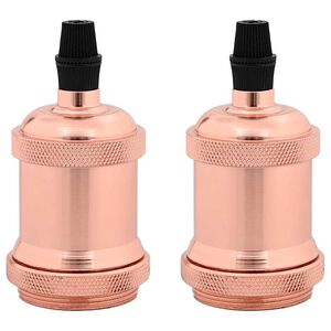 vidaXL Lamp Holders 2 pcs Rose Gold E27