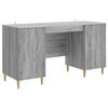 vidaXL Desk with Shelf Grey Sonoma 142.5 x 50 x 75 cm Engineered Wood