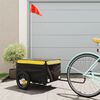vidaXL Bike Trailer Black and Yellow 30 kg Iron