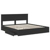 vidaXL Storage Bed with Headboard Black 200 x 200 cm Engineered Wood