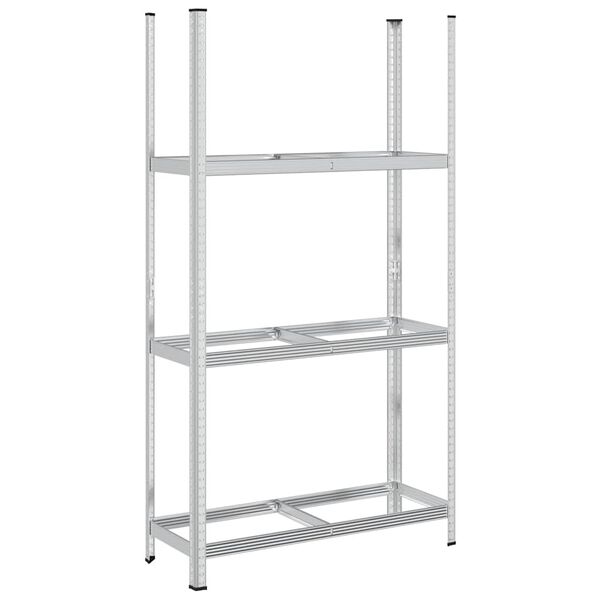 vidaXL 3-Layer Tyre Shelf Silver 110x40x200 cm Steel