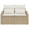 vidaXL Garden Sofa with Cushion 123 x 62 x 69 cm Poly Rattan