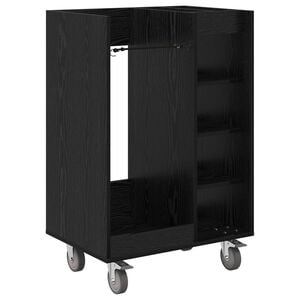 vidaXL Golf Cabinet with Wheel Plain Black Oak 65 x 45 x 98 cm
