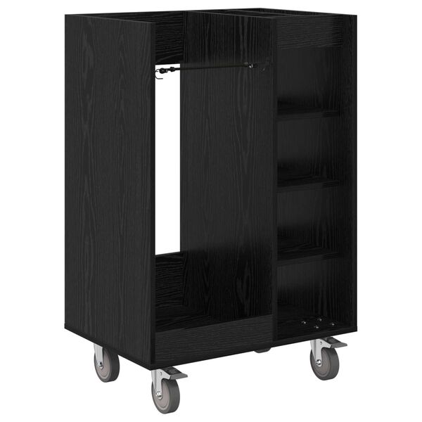 vidaXL Golf Cabinet with Wheel Plain Black Oak 65 x 45 x 98 cm