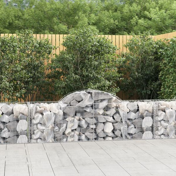 vidaXL Arched Gabion Baskets 13 pcs 200x50x60/80 cm Galvanised Iron