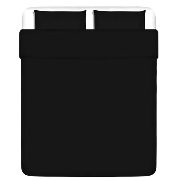 vidaXL Duvet Cover Set Cotton Black 200x200/80x80 cm