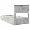 vidaXL Bed Frame with Drawer Concrete Grey 90 x 190 cm Engineered Wood