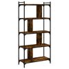vidaXL Bookcase 5-Tier Smoked Oak 76x32x158 cm Engineered Wood