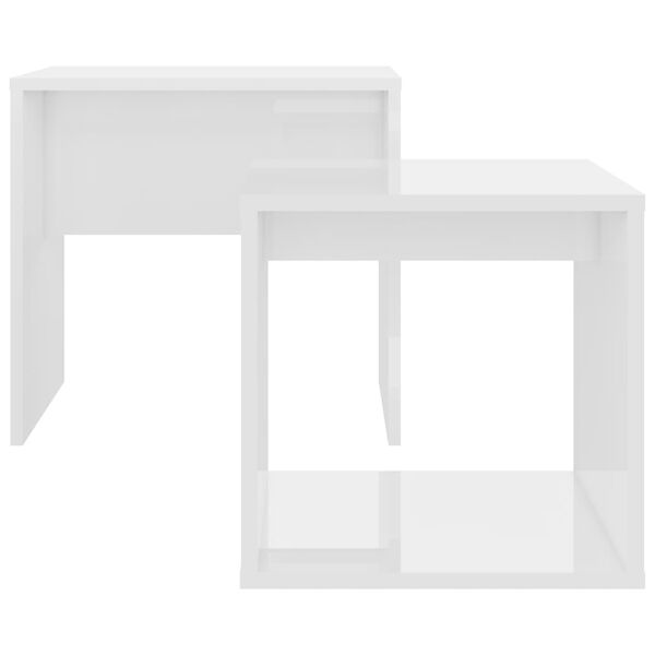 vidaXL Coffee Table Set High Gloss White 48x30x45 cm Engineered Wood