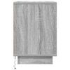 vidaXL Bedside Cabinet with LED Lights Grey Sonoma 38x34x50 cm