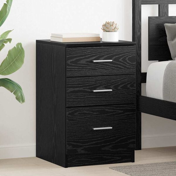 vidaXL Bedside Cabinet Black Oak 40 x 40 x 63 cm Engineered Wood