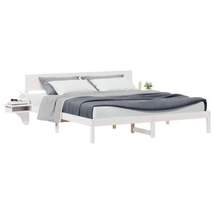 vidaXL Bed Frame with Headboard White 180 x 200 cm Solid Pine Wood