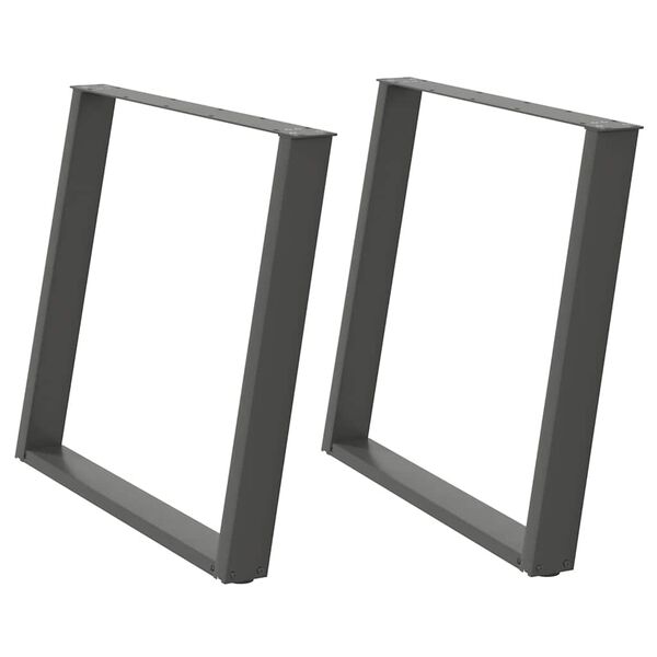 vidaXL Dining Table Legs U-Shaped 2 pcs Anthracite 100x(72-73) cm Steel