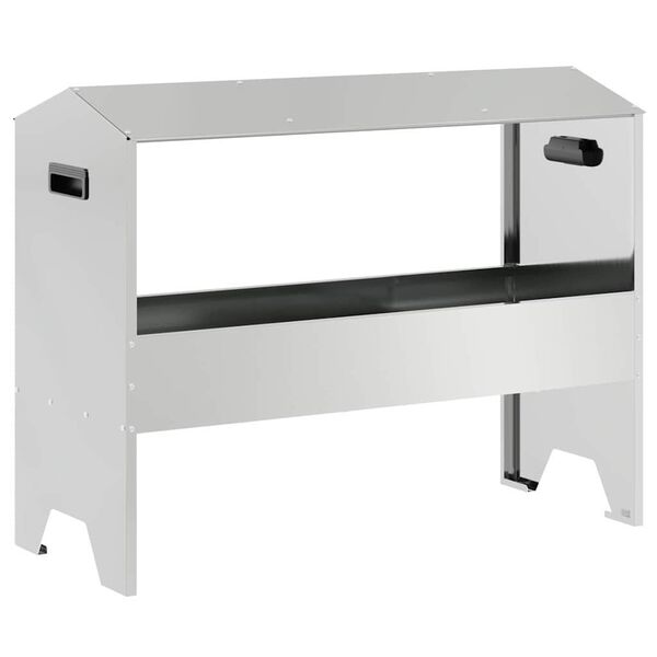 vidaXL Livestock Feeding Trough Silver 79 x 35 x 62 cm