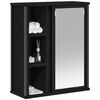 vidaXL Bathroom Wall Cabinet with Mirror Black Oak 50x21x60 cm