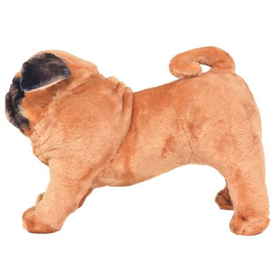 vidaXL Standing Plush Toy Pug Dog Light Brown XXL