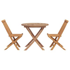vidaXL 5 Piece Garden Dining Set Solid Teak Wood (47418+43040)