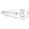 vidaXL Greenhouse with Steel Frame White 72 m² 24x3x2 m
